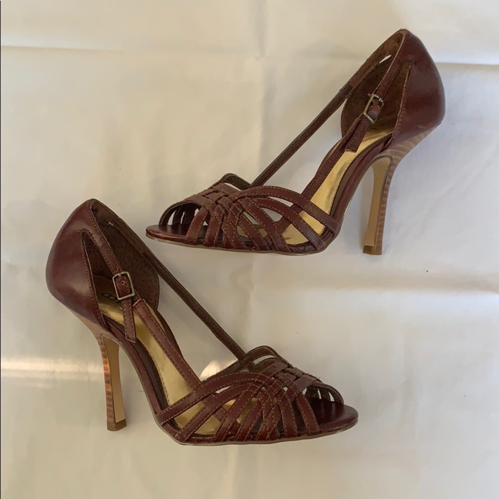 Bakers Brown Peep Toe Heels